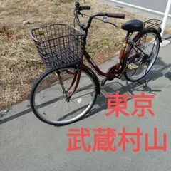 シティサイクル ブラウン 2カゴ付き - メルカリ