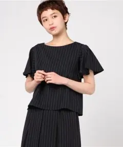 ナチュラルビューティべーシック ストライプセットアップ ネイビー セレモニーにも