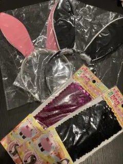 コスプレ　ウサギ耳カチューシャ２点セット