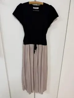 Misch Masch ワンピース バイカラー 黒×ベージュ フェミニン 上品