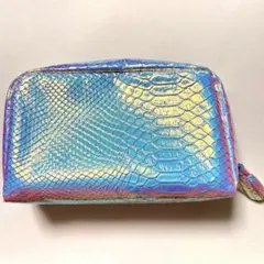 H&Mピンクオーロラカラー スネーク柄 ポーチのサムネイル