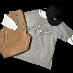 00s Harley-Davidson ボロT シングル裾 ルーニー L y2k