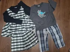 BREEZE　クリスマス　お正月に　姉弟　リンク　チェック柄セットアップ