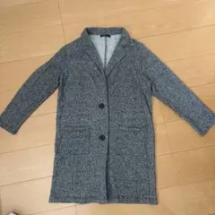 グレー ニット風 チェスターコート