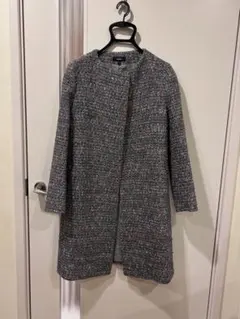 Theory （セオリー）ツイード　ノーカラーコート　ロング