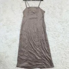 美品✨️callautia レディース キャミロングワンピース 無地 丸洗い可