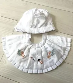 お宮参り よだれかけ　スタイ　帽子　白　男の子