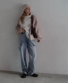 新品未使用しまむら hideka 2wayカーディガン ベージュ LL