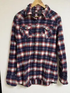 お年玉セール！ ネルシャツ ネイビー レッド チェック