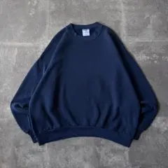 90s USA製 JERZEES 無地スウェット 2XL ネイビー A66 短丈