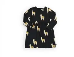 CARLIJNQ ブラック アルパカ柄 長袖ワンピース　カーラインク