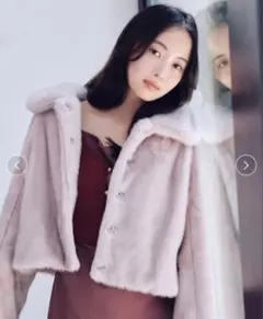 snidel スナイデル ステンカラーショートファーコートジャケット PNK 0