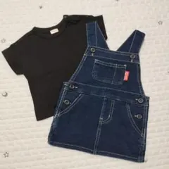 赤ちゃん本舗 トップス Tシャツ 半袖 黒 ジャンスカ デニム 80
