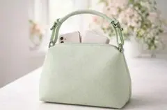 さ*き様 【美品】FIRANO フィラノ ハンドバッグ ミントグリーン パステル