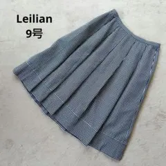 【USED】Leilian レリアン ストライプ柄プリーツスカート9号のサムネイル
