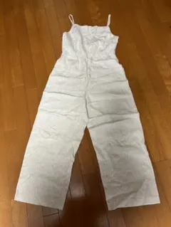 ライトベージュ リネン　オーバーオール　オールインワン　サロペット　h&m