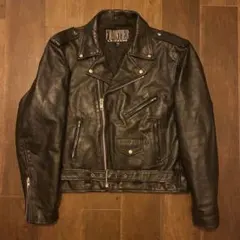 80s vinvage レザーダブルライダースジャケット 古着のサムネイル