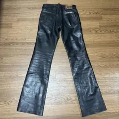 希少 Lee 15102 牛革 オールレザーパンツ ブーツカット 30 90sのサムネイル