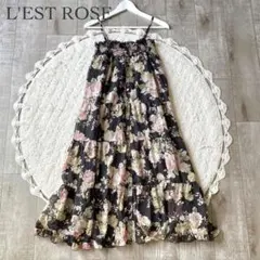L'EST ROSE レストロード 2way花柄キャミワンピース バラ柄 ローズ