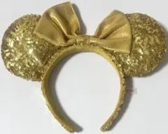 東京ディズニーランド カチューシャ ミニー スパンコール ゴールド