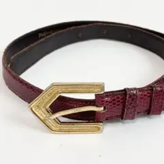 イヴサンローラン　YSL ベルト　レザー　ボルドー　型押しのサムネイル