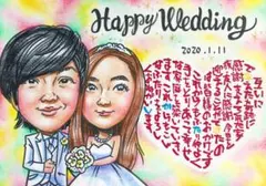 お名前ポエム似顔絵❤️オーダーメイド似顔絵❤️結婚式に