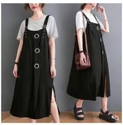 大きいサイズ　レディース サロペットワンピース　スカートy