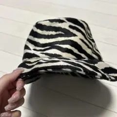 ゼブラ柄 バケットハット ポリエステル100%
