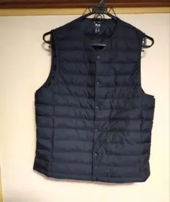 新品　ユニクロ　ブラック キルティングベスト L ユニクロキルティングベスト黒 - メルカリ