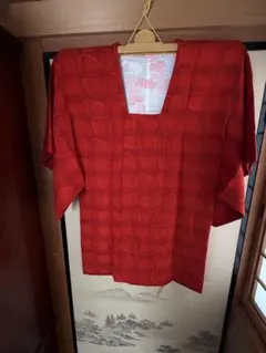 赤　正絹道行コート　美品