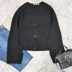 UNIQLO U ミラノリブショートVネックカーディガン XL