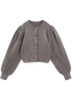 GRL ビジューリボンボタンニットカーディガン[tu1519]