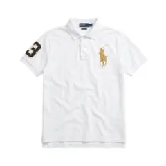 POLO RALPH LAUREN ホワイト ポロシャツ XS イエロ　160