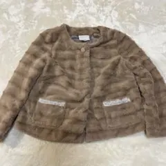SALE！♡EMMA JAMES ベージュ ファーコート 11号ビジューポケット