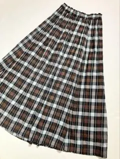 UHURU レディース チェック柄 フレア マキシスカート M
