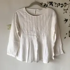 samansa mos2♡ブラウス トップス♡タックブラウス♡生成りのサムネイル