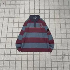 00s MLB ポロシャツ　ボーダー　長袖カットソー　ロンポロ　ラガーシャツ