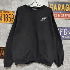 Hanes プリントスウェット ブラック メンズ 古着　M相当 ストリート