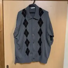 GU アーガイル柄 カーディガン XL