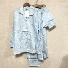 新品未使用パジャマ3点セット花柄ブルー