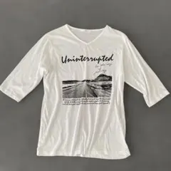 Oval Pieces Vネック Tシャツ Lサイズ ホワイト