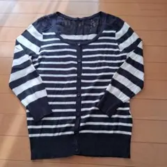 ROPÉ PICNIC カーディガン ストライプ 長袖 レース