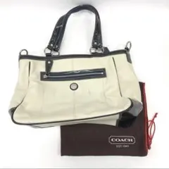 COACH ホワイト ブラック トートバッグ 保存袋付き