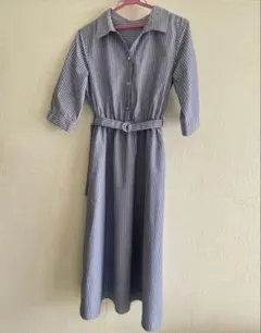 6分袖シャツワンピース