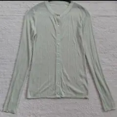 SLOBE IENA シアーリブニットカーディガン　ミントグリーン