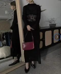 未着用Ameri PLAID SHEER TURTLE KNIT DRESS