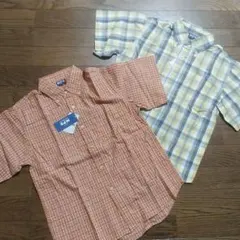 新品未使用　MPS　半袖チェックシャツ　サイズ140　2枚セット　訳あり