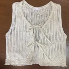 GU 透かし編みニットジレM