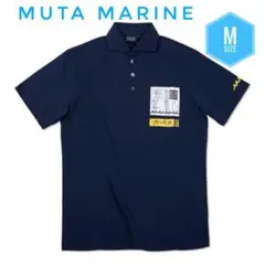muta MARINEムータマリン☆ラベルポケットポロシャツ☆ネイビー☆Mサイズ 極美品】muta MARINE ポロシャツ 星条旗 ナンバー ロゴ ブラック