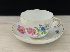 未使用 マイセン 金彩 キンポウゲ コーヒーカップ＆ソーサー1客、1級品
